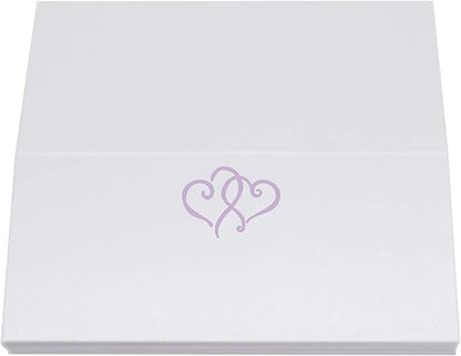 Linked Hearts Place Cards, Lavender (Choose Color), Set of 25, Pre-cut and Scored - Wedding, Party, Dinner, and Special Events - Made in the USA