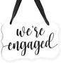 Acrylic Wedding Sign, Ring Bearer Sign, We're Engaged Decorations, for Rustic Wedding Decor Signs, Acrylic Hanging Signs With Ribbon for Chairs Weddings Reception Decorations and Event Party (White)
