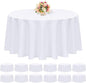 12 Pack Round Tablecloth 90 Inch - White Polyester Tablecloth for Round Table, Premium Stain and Wrinkle Resistant Washable Fabric Table Cover for Wedding Party Banquet Restaurant Reception