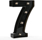 Light Up Black Alphabet Marquee Number Sign LED Marquee Number Lights Sign for Night Light Home Bar Christmas Lamp Birthday Party Wedding Decoration 7