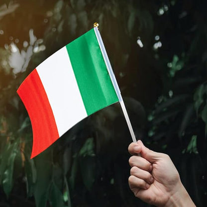 Italy Flag Italian Flag, Small Mini Handheld Italy Flags on Stick, Ideal for Party Parades Sports Events Patriotic Festival Decorations