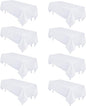 8 Pack White Table Cloth 60 x 126 Inch Rectangular Tablecloths for 8 Foot Rectangle Tables, Wrinkle Resistant White Tablecloth Washable Polyester Fabric Table Covers for Buffet Wedding Party Banquet