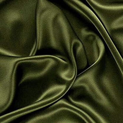 MDS Pack of 300 PCS Satin Chair Sashes Charmeuse Sateen Dining Chair Bows Ribbon Ties Back Sash for Wedding Party Birthday Home Hotel Restaurant Banquet Decoration (7 x 108 Inch, Olive Green)