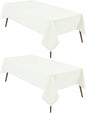 Hiasan 2 Pieces Ivory Tablecloth Rectangle - Waterproof and Spillproof Washable Fabric Table Cloth for Card Tables, 54 x 80 Inch