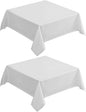 VidaFete Square Tablecloth 2 Pack 52 x 52 Inch Tablecloths Stain Wrinkle Resistant Polyester Dining Table Cover for Kitchen Dinning Party Wedding Rectangular Tabletop Buffet Decoration(White)