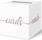 QIKSION White Wedding Card Box, Rose Gold Foil Gift Card Box for Party, Wedding Reception, Graduation, Birthday, Baby Shower, Raffle
