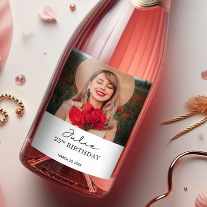 Personalized Wine Bottle Label Photo label Custom Sticker 50th Birthday 60/70th Birthday Wine Label with photo. Custom Champagne Label Graduation