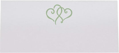Linked Hearts Place Cards, Sage (Choose Color), Set of 150, Pre-cut and Scored - Wedding, Party, Dinner, and Special Events - Made in the USA