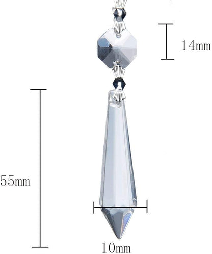 H&D HYALINE & DORA 20PCS 55mm Clear Chandelier Icicle Crystal Prisms Lamp Decoration