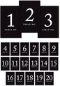 Andaz Press Table Numbers 1-20, Black, 4x6-Inch Single Side, 1-Set, For Weddings & Graduations