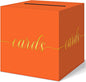 QIKSION Orange Graduation Card Box, Gold Foil Gift Card Box for Party, Graduation, Wedding Reception, Birthday, Baby Shower, Raffle
