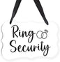 Acrylic Wedding Sign, Ring Bearer Sign, Ring Security Decor, for Rustic Wedding Decor Hanging Signs, Acrylic Wall Art With Ribbon for Chairs Weddings Reception Decorations and Event Party (White)