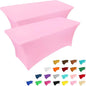 IVAPUPU 2 Pack 6FT Table Cloth for Rectangular Fitted Events Stretch Pink Table Covers Washable Spandex Tablecloth Protector for Party, Wedding, Cocktail, Banquet, Festival