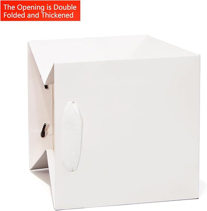 White Paper Gift Bag 4 x 4 Gift Box Small Square Bottom Paper Bags with Handles for Wedding Baby Shower Birthday Party (White, 4 x 4 x 4 in, 10 CT)