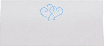 Linked Hearts Place Cards, Light Blue (Choose Color), Set of 150, Pre-cut and Scored - Wedding, Party, Dinner, and Special Events - Made in the USA