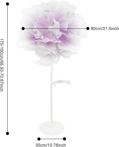 Wedding Giant Electric Artificial Flower, Auto Blooming Artificial Flowers with Lights, Large Peony Electric Flower Decor with Auto Open/Close for Home Wedding Party Decoration, Purple