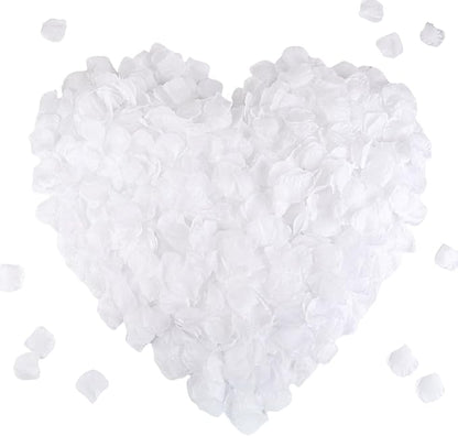 CODE FLORIST 1500 PCS White Silk Rose Petals for Valentine's Day,Romantic Night,Wedding,Proposal Anniversary Flower Decorations(Separated,Scented)