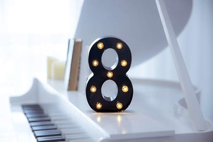 Foaky Black LED Marquee Number Lights Sign Light Up Marquee Number Lights Sign for Night Light Wedding Birthday Party Battery Powered Christmas Lamp Home Bar Decoration