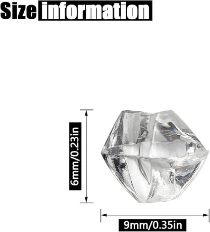 Reusable Fake Ice Cubes 2500 pcs 6 x 9 mm for Rock Crystals Treasure Gems for Table Scatters, Vase Fillers, Wedding Photography Props Vase Fillers