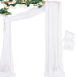 MLMC White Wedding Arch Draping Fabric 2 Panels 29" x 20 FT Extra Long Gauze Drapes Sheer Backdrop Curtains 6.6 Yards Outdoor Drapery Panels for Wedding Church Ceremony Ceiling Decoration