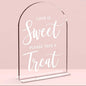Wedding Signs, Love is Sweet Sign for Dessert Table, Wedding Decorations for Ceremony,Arch Acrylic Table Top Sign for Wedding Reception and Event Party,5x7 Inch Bridal Shower Decor (White)