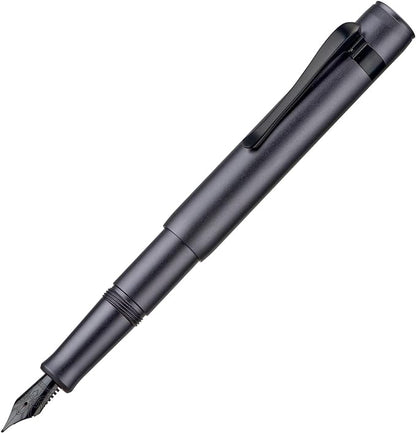Hongdian M2 Black Forest Mini Fountain Pen, Fine Soft Nib & Sleek Shape Aluminium Short Pocket Travel Pen (Space Gray)