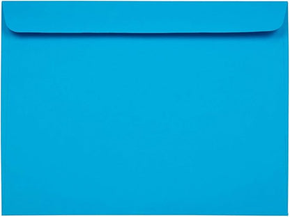 JAM PAPER 9 x 12 Booklet Colored Envelopes - Blue - 50/Pack