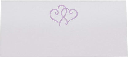 Linked Hearts Place Cards, Lavender (Choose Color), Set of 25, Pre-cut and Scored - Wedding, Party, Dinner, and Special Events - Made in the USA