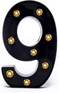 Foaky Black LED Marquee Number Lights Sign Light Up Marquee Number Lights Sign for Night Light Wedding Birthday Party Battery Powered Christmas Lamp Home Bar Decoration