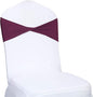 VDS Pack of 50 PCS | Eggplant | Spandex Chair Sashes Bows Without Buckle | Stretch Elastic Banquet Universal Folding Chair Band Tie with for Wedding Party Conference Celebration Event Decoration