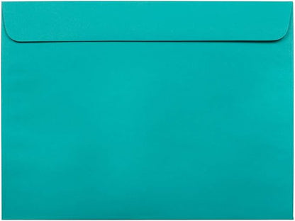 JAM PAPER 9 x 12 Booklet Colored Envelopes - Sea Blue Recycled - 50/Pack