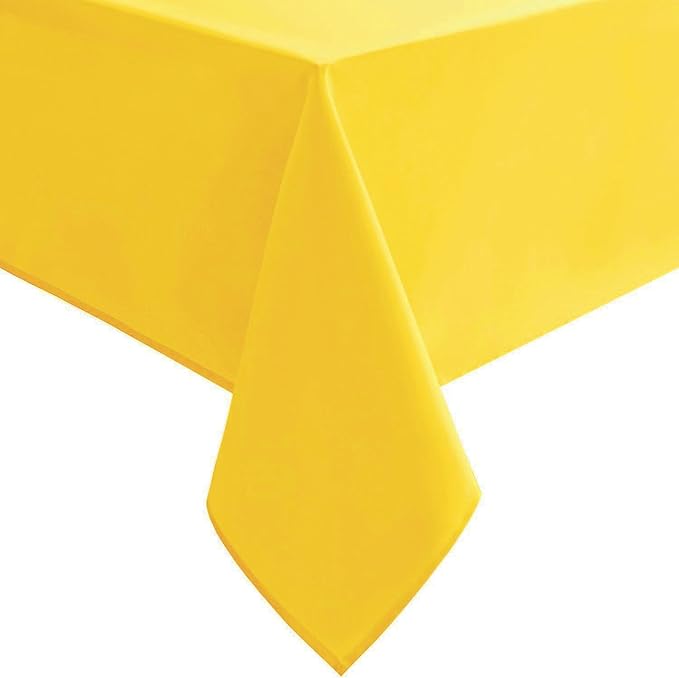 Hiasan Yellow Tablecloth for Square Tables - Waterproof and Spillproof Washable Fabric Table Cloth for Dining Room Kitchen Party, 60 x 60 Inch