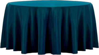 Ascoza 2pack 120 Inch Peacock Blue Round Tablecloth in Washable Polyester Fabric for Wedding/Banquet/Restaurant/Parties…