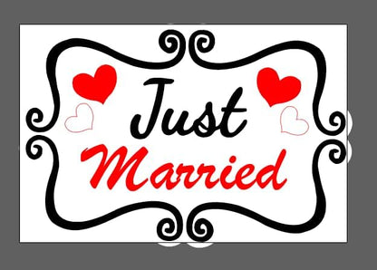 Just Married Car Magnet Set, Marry Me Magnetic Sign for Car Wedding Decoration White 4 PCS(2 Large 12 * 8 in + 2 Small 12 * 4 in)
