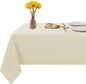 Fitable Rectangle Tablecloth Stain and Wrinkle Resistant Washable Polyester Table Cloth for Buffet Parties and Camping (60x102 inch, Ivory)