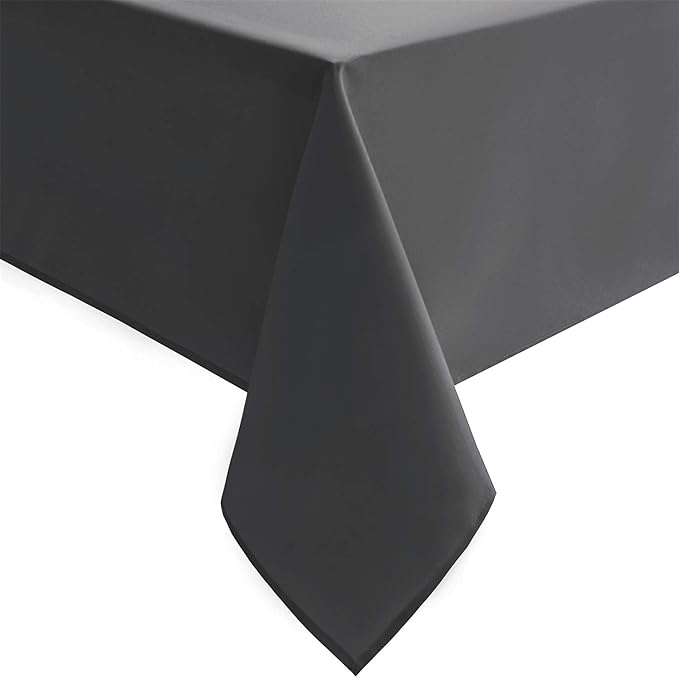 Hiasan Grey Rectangle Tablecloth - Waterproof Spillproof and Wrinkle Resistant Washable Polyester Table Cloth for Dining Party, 52 x 70 inch