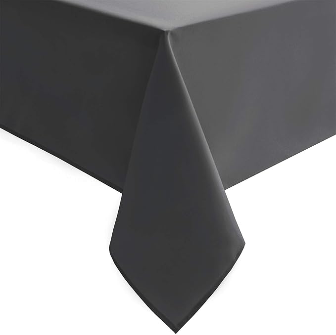 Hiasan Rectangle Tablecloth Grey - Wrinkle Resistant and Waterproof Washable Polyester Fabric Table Cloth for Dining Party and Outdoor Use, 70 x 108 Inch