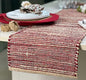 Chardin home Natural Jute Table Runner 13x72 Inch – Vintage Boho Rustic Table Decor – Handwoven Table Runner in Natural Jute and Red – Farmhouse Dining or Console Table Accent