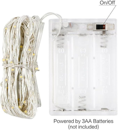 ANJAYLIA Fairy Lights, 2 Pack String Lights Battery Operated 33ft 100 LED Twinkle Lights for Wedding, Party, Christmas, Warm White
