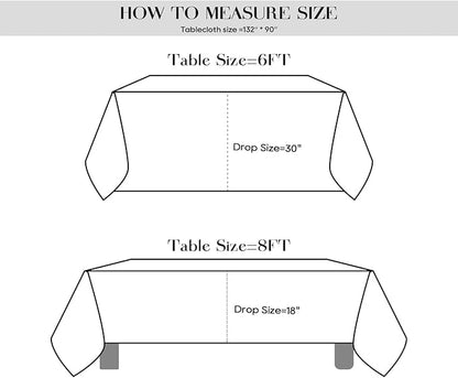 Surmente 5 Pack White Rectangle Tablecloth 90 x 132-inch Rectangular Polyester Table Cloth for Weddings, Banquets, or Restaurants