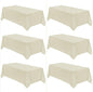 VidaFete Tablecloth 6 Pack 90 * 132inch Rectangle Table Cloth Polyester, Stain Wrinkle Resistant Polyester Dining Table Cover for Kitchen Dinning Party Wedding Rectangular Buffet Decoration(Ivory)