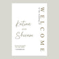 Generic Gold Wedding Sign, 12x18, 18x27, 24x36 inches, Plastic, Rustic & Elegant Style, Welcome Card Included
