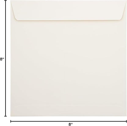 LUXPaper Square Invitation Envelopes | Peel & Press | 8" x 8" | Natural | 70lb. Text | 50 Qty