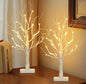 Vanthylit 2 Pcs Lighted Birch Tree Battery Powered Tabletop Tree Decorations for Home Fireplace Party Christmas Decorations (22 Inch)