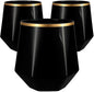 40 count Diamond Unbreakable Stemless Plastic Wine Champagne Whiskey Glasses Elegant Durable Disposable Indoor Outdoor Ideal for Home, Office, Bars, Wedding, 12 Ounce Cups (Diamond Black Matte Gold)