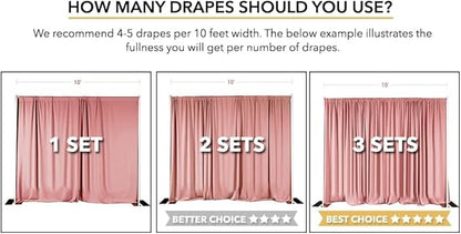 AK TRADING CO. 10 feet x 8 feet IFR Polyester Backdrop Drapes Curtains Panels with Rod Pockets - Wedding Ceremony Party Home Window Decorations - Peach