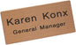 Custom Engraved Name Tag Badge for Business Personalized Metal Identification with Pin or Magnetic Backing Stainless Steel ID Badge (Rose Gold/Black, 1.5" x 3")
