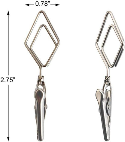 TFu Multi-Purpose Steel Wall Hanging Photo Display Cable Wire Rod with 12 Adjustable Clips for Hanging Photos Notes Postcard and Artworks (Rhombus)