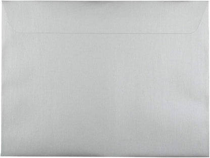 JAM PAPER 9 x 12 Open End Catalog Metallic Envelopes - Silver Stardream - 50/Pack