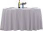 Ascoza 2pack 132 Inch Silver Round Tablecloth in Washable Polyester Fabric for Wedding/Banquet/Restaurant/Parties